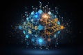 Sparks of Synapses, Artificial Intelligence Brain, Synaptic Activity, AI Generated Illustration