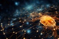 Sparks of Synapses, Artificial Intelligence Brain, Synaptic Activity, AI Generated Illustration