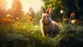 Sparky Rabbit in a Sunny Meadow: A Vibrant Avatar Test