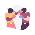 Sparring on the ring isolated cartoon vector illustrations.