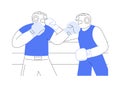 Sparring on the ring isolated cartoon vector illustrations.