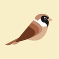 Sparrow Bird Flat Design Vector Illustration. Bird Logo Royalty Free Stock Photo