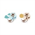 Sparrow birds element set for background, pattern, print or sticker animal