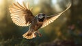 Sparrow In Flight: Vray Tracing With Precisionism Influence