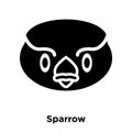 Sparrow icon vector isolated on white background, logo concept o Royalty Free Stock Photo