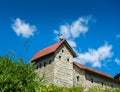 Sparrow on Miniature House Royalty Free Stock Photo