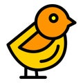 Sparrow sitting icon vector flat