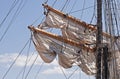 Spars with rigging of a windjammer Royalty Free Stock Photo
