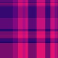 Sparse fabric pattern tartan, apparel texture background textile. Repeating seamless plaid vector check in pink and magenta colors