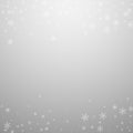 Sparse glowing snow Christmas background. Subtle f