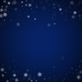 Sparse snowfall Christmas background. Subtle flyin Royalty Free Stock Photo