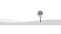 Sparse Tree in Desert Landscape Solitude Nature Icon, vector design Generative AI Royalty Free Stock Photo