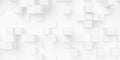 Sparsely arranged random height scaled cubes or boxes perspective view geometry background wallpaper banner, flat lay Royalty Free Stock Photo