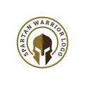 Sparta / Spartan warrior helmet logo, emblem badge stamp Warrior helmet logo design Royalty Free Stock Photo