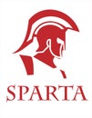 Sparta warrior head. Trojan helmet. Warrior Profile