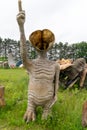 Sparta, Wisconsin - June 11, 2022: Large broken fiberglass mold of E.T. The Extra-Terrestrial at the fiberglass mold graveyard at