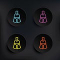 Spartacus, hat dark badge color set icon. Simple thin line, outline vector of mythology icons for ui and ux, website or mobile