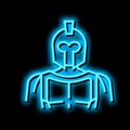 spartan ancient greece neon glow icon illustration Royalty Free Stock Photo