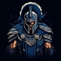 Spartan Armor: Hand-drawn Fantasy Realism For Unique T-shirt Design