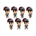 Spartan Cartoon Walk Game Character Animation Sprite Template Royalty Free Stock Photo