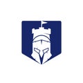 Spartan castle vector logo design template.