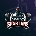 Spartan fitness mascot logo design vector with modern illustration concept style for badge, emblem and t shirt printing. Spartan