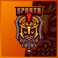 Spartan Gladiator Warrior mascot esport logo design illustrations vector template, Roman Knight logo for team game streamer Royalty Free Stock Photo