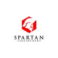 Spartan Helmed Logo Design Concept Vector Royalty Free Stock Photo