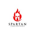 Spartan Helmed Logo Design Concept Vector Royalty Free Stock Photo