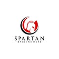 Spartan Helmed Logo Design Concept Vector Royalty Free Stock Photo