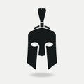 Spartan Helmet icon front. Greek or Roman head armor for Gladiator, legionnaire. Vector. Royalty Free Stock Photo