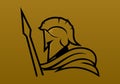Spartan helmet logo Royalty Free Stock Photo