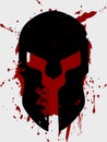 Spartan helmet silhouette on grunge background