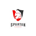 Spartan Logo design vector illustration . Spartan Helmet Logo template. Modern professional logo set for a sport team