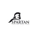 Spartan logo, negatif space warrior and head horse vector