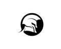 spartan logo and vector design helmet and head Royalty Free Stock Photo