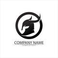 spartan logo and vector design helmet and head Royalty Free Stock Photo