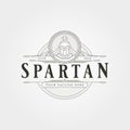 Spartan logo vintage vector symbol illustration design, ancient greek spartan logo design Royalty Free Stock Photo
