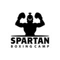 Spartan man warrior boxing logo vector