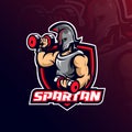 spartan mascot logo design vector with modern illustration concept style for badge, emblem and tshirt printing. spartan