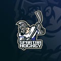 Spartan mascot logo design vector with modern illustration concept style for badge, emblem and t shirt printing. Spartan hockey