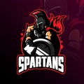 Spartan mascot logo design vector with modern illustration concept style for badge, emblem and tshirt printing. spartan