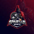 Spartan mascot logo design vector with modern illustration concept style for badge, emblem and tshirt printing. spartan