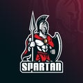 Spartan mascot logo vector design with modern illustration concept style for badge, emblem and t shirt printing. spartan