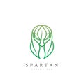 spartan organic icon - farm fresh market nature agriculture environment community business sign concept. natural leaf sparta