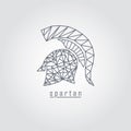 Spartan polygonal design. Black color and text with grey background