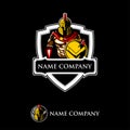 SPARTAN ROMAN WARRIOR VECTOR BADGE LOGO TEMPLATE