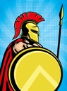 Spartan with shield and spear.