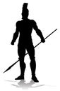 Spartan Silhouette Gladiator Trojan Greek Warrior Royalty Free Stock Photo