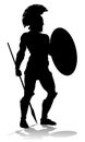 Spartan Silhouette Gladiator Trojan Greek Warrior